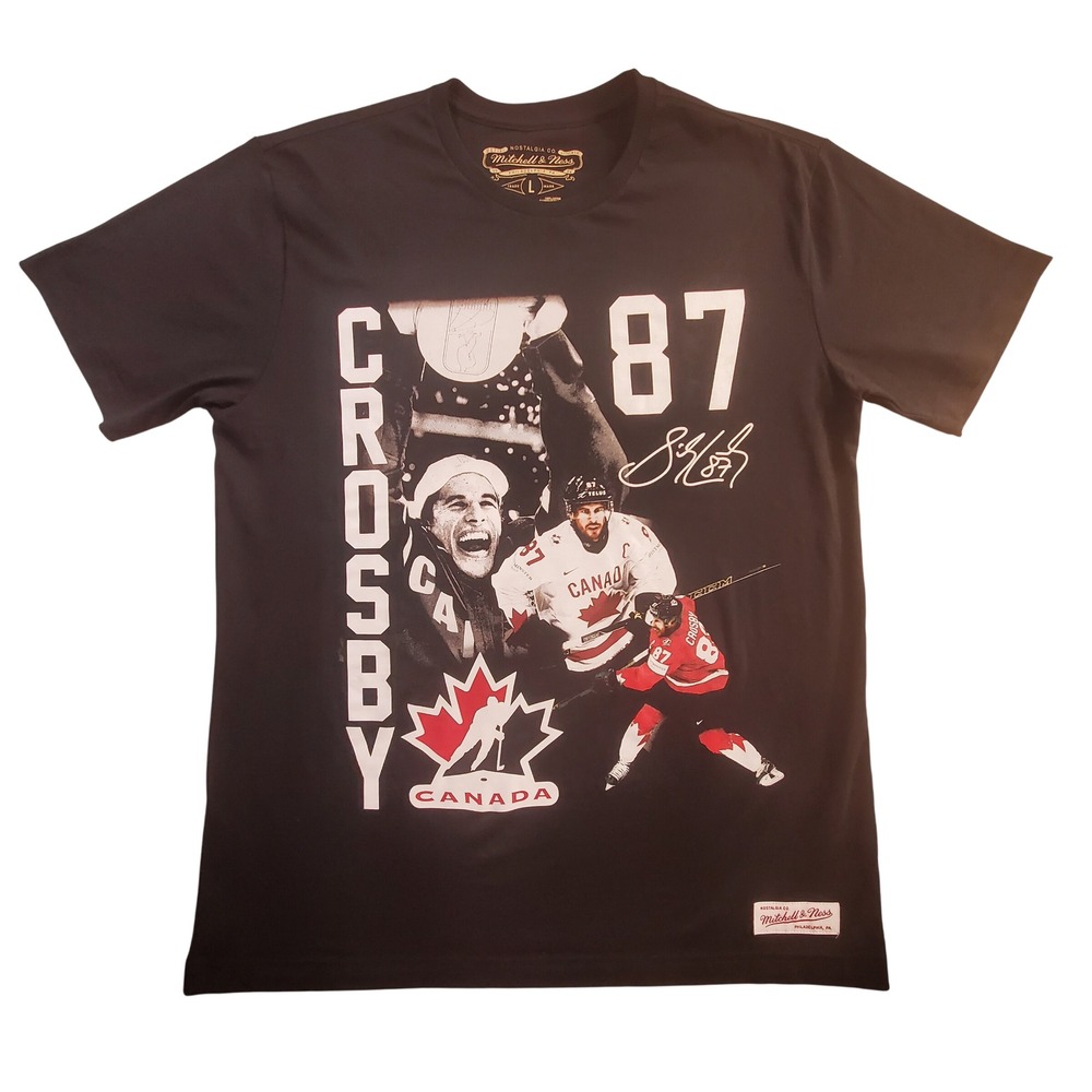 Mitchell & Ness Sidney Crosby Team Canada Hockey Graphic T-Shirt Mens L Black